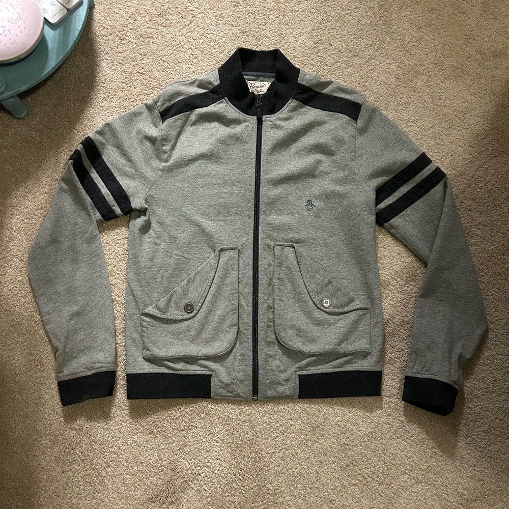 Penguin Men's Gray Bomber Jacket Medium